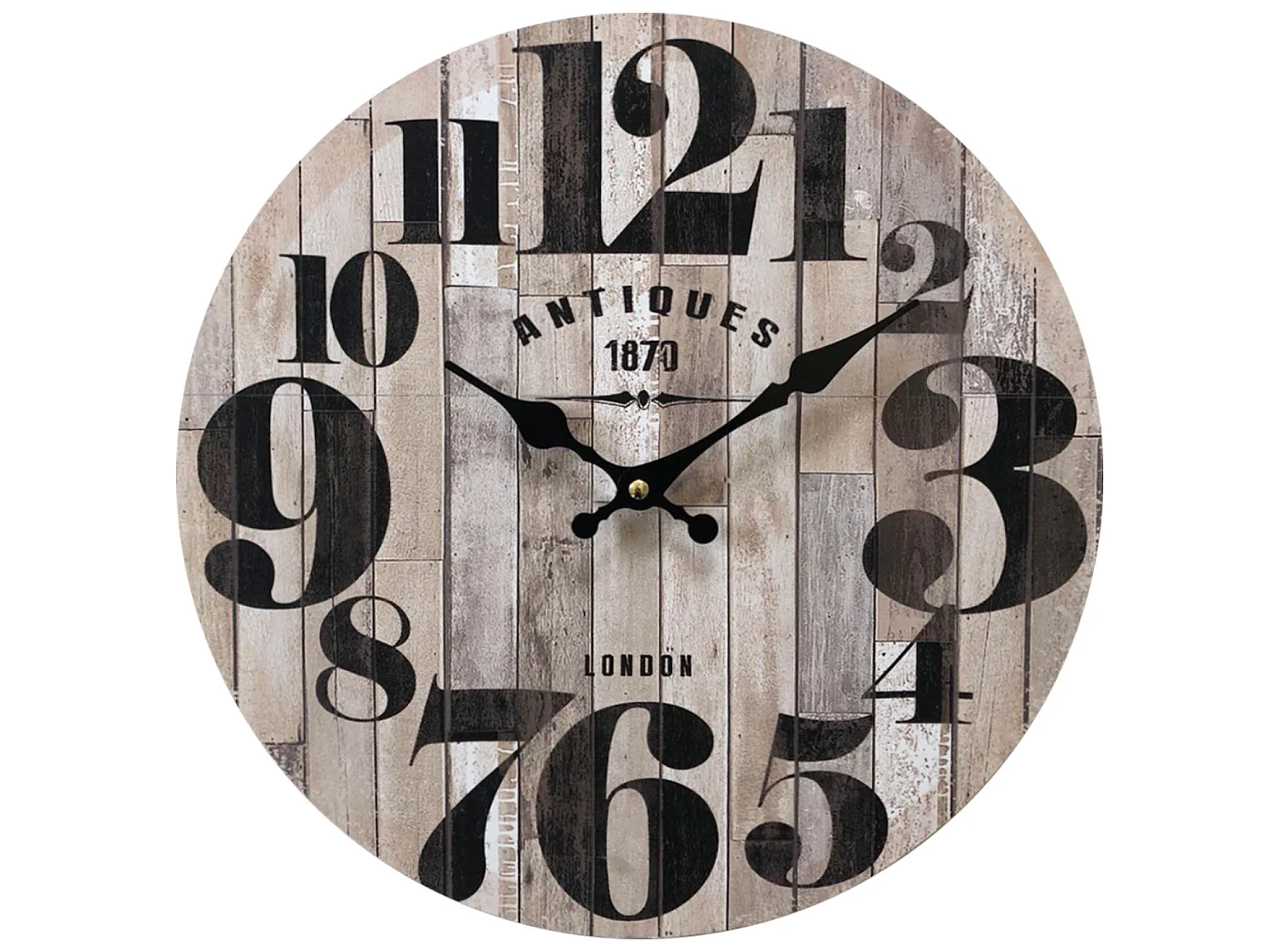 Orologio A Muro Mdf Nero Marrone Cucina Soggiorno 33,8x33,8x4