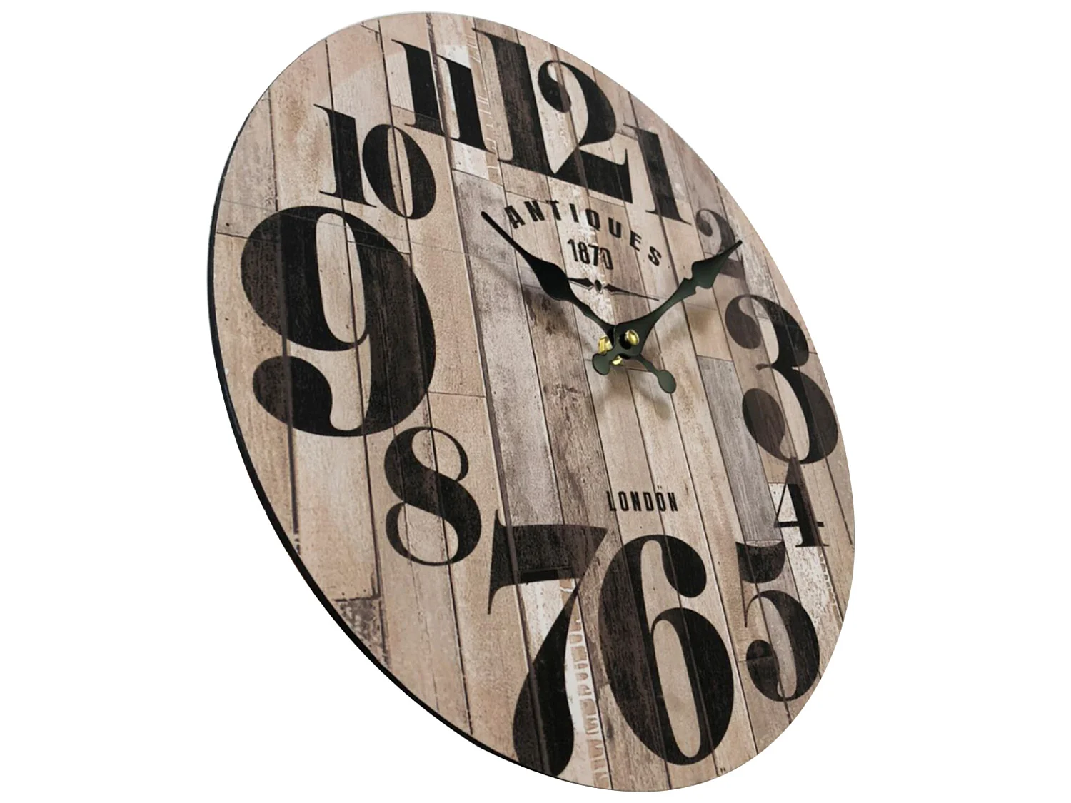 Orologio A Muro Mdf Nero Marrone Cucina Soggiorno 33,8x33,8x4