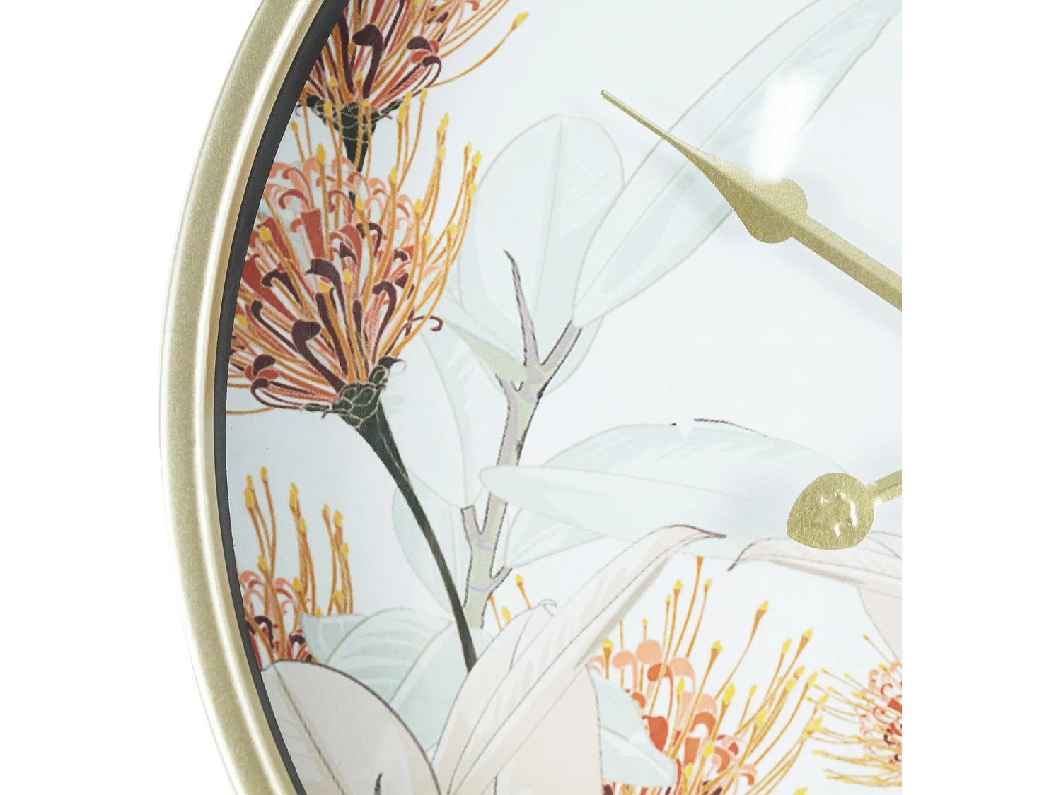 Horloge Murale De Cuisine Salon En Mdf Métal Verre Blanc Doré 40 Cm