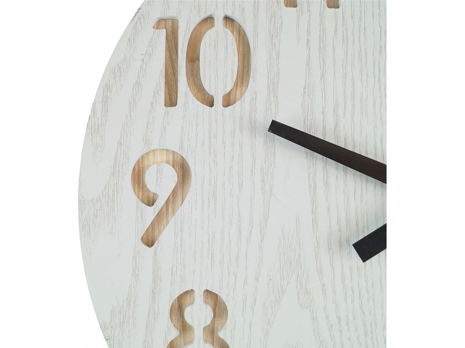 Grande Horloge Murale Particulière En Mdf, Blanc Marron, Salon 50 Cm