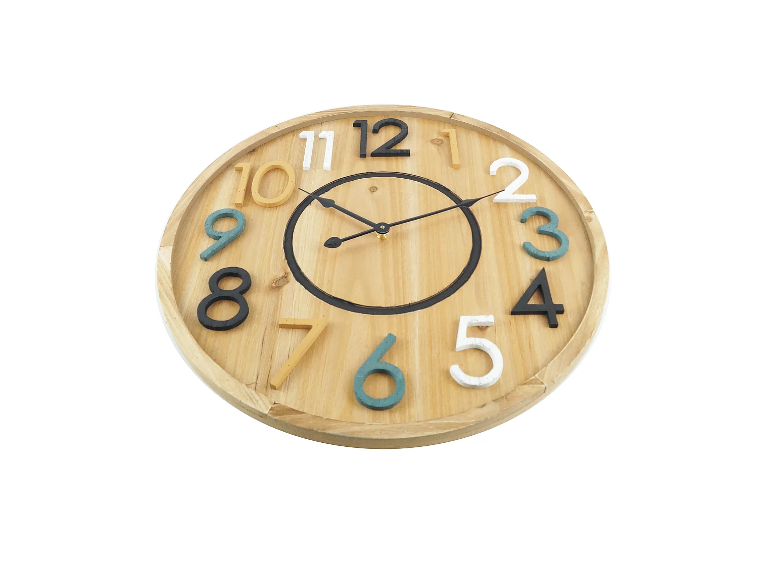 Orologio Parete Moderno Mdf Marrone Camera Ufficio Sala 50x50x4,5