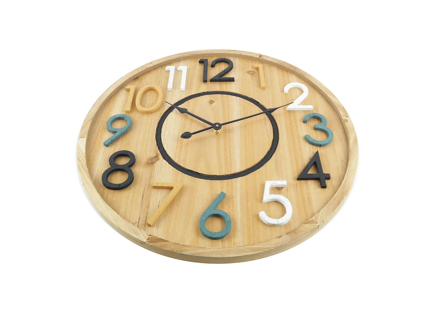 Relógio de Parede Moderno Mdf Quarto Castanho 50x50x4,5