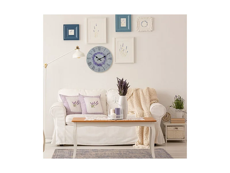 Horloge Murale Horloges Vintage Mdf Blanc Imprimé Floral Idée Cadeau