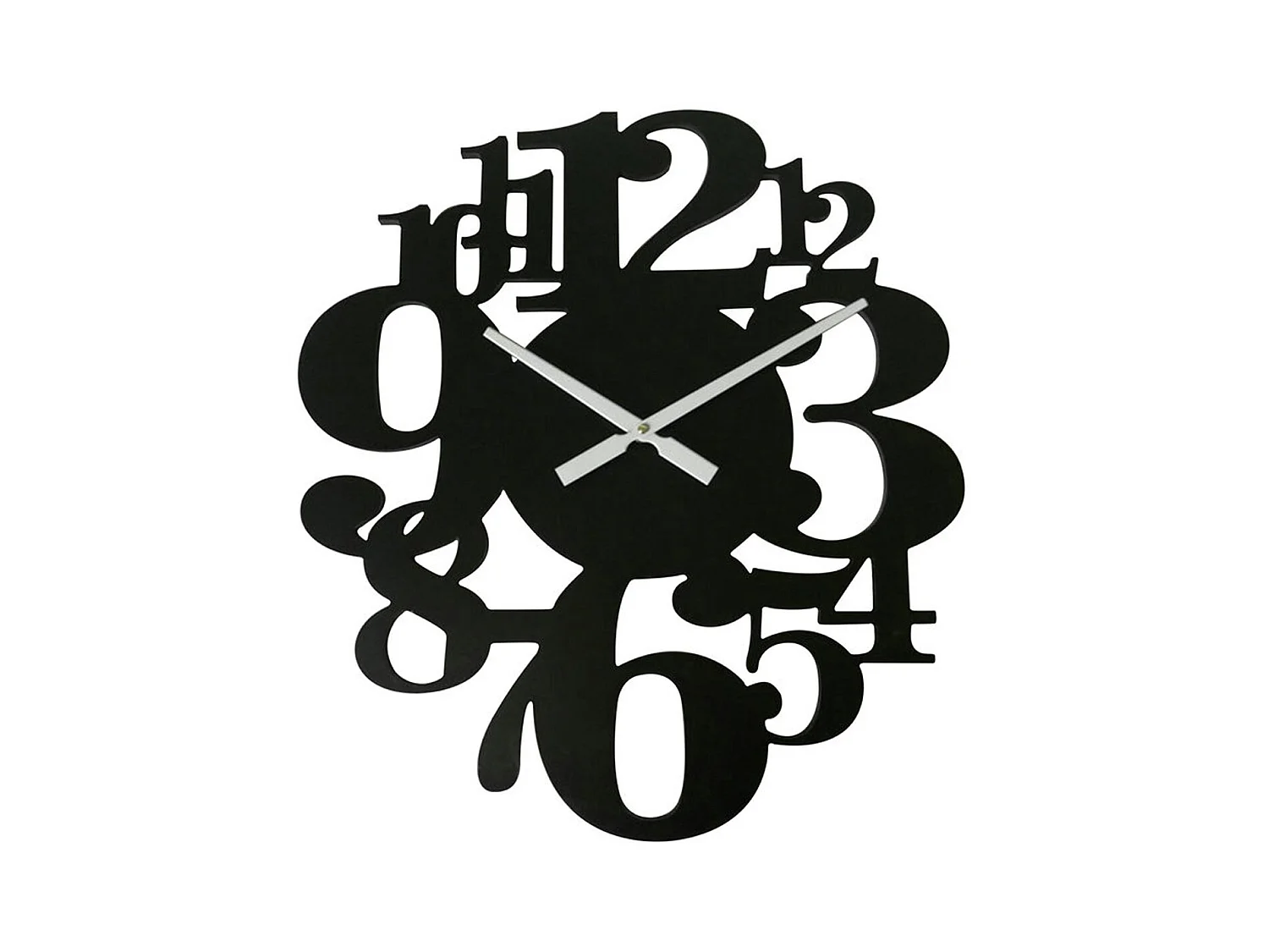 Relógio Suspenso Mdf Preto Grandes Números 55x50x4,5