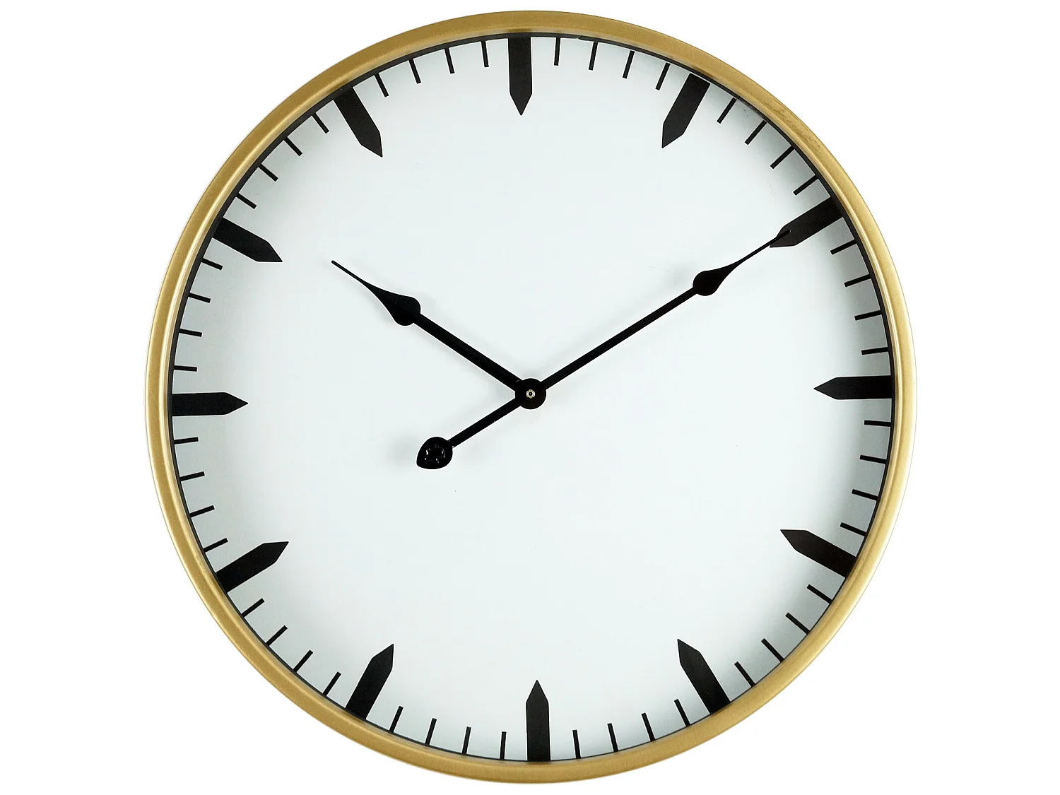 Orologio A Muro Orologi Bianco Dorato Mdf Metallo Vetro 40x40x6