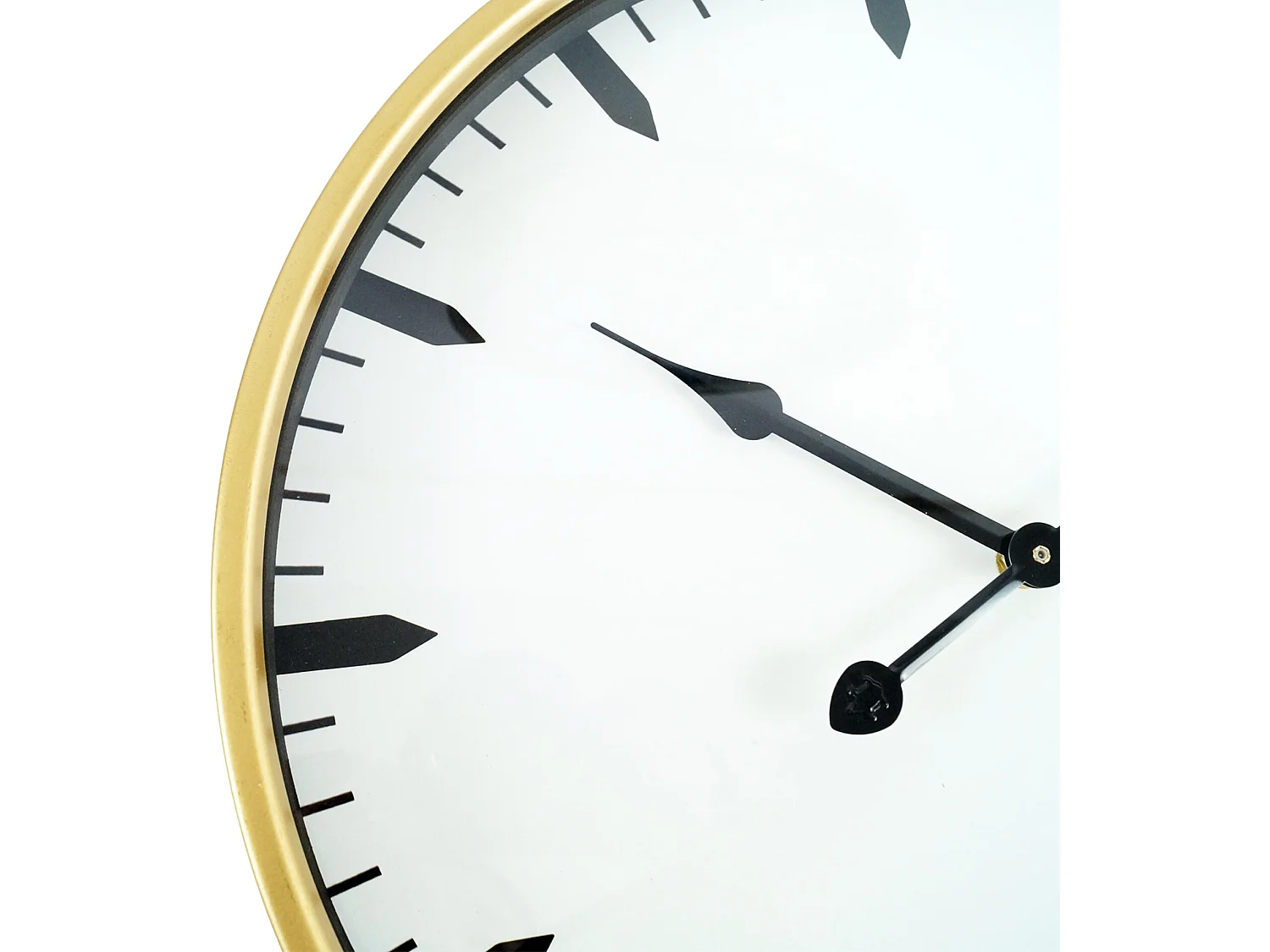 Orologio A Muro Orologi Bianco Dorato Mdf Metallo Vetro 40x40x6