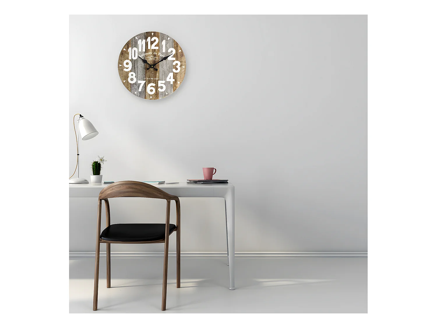 Orologio A Parete Orologi Vintage Rustico Legno 34x34x4