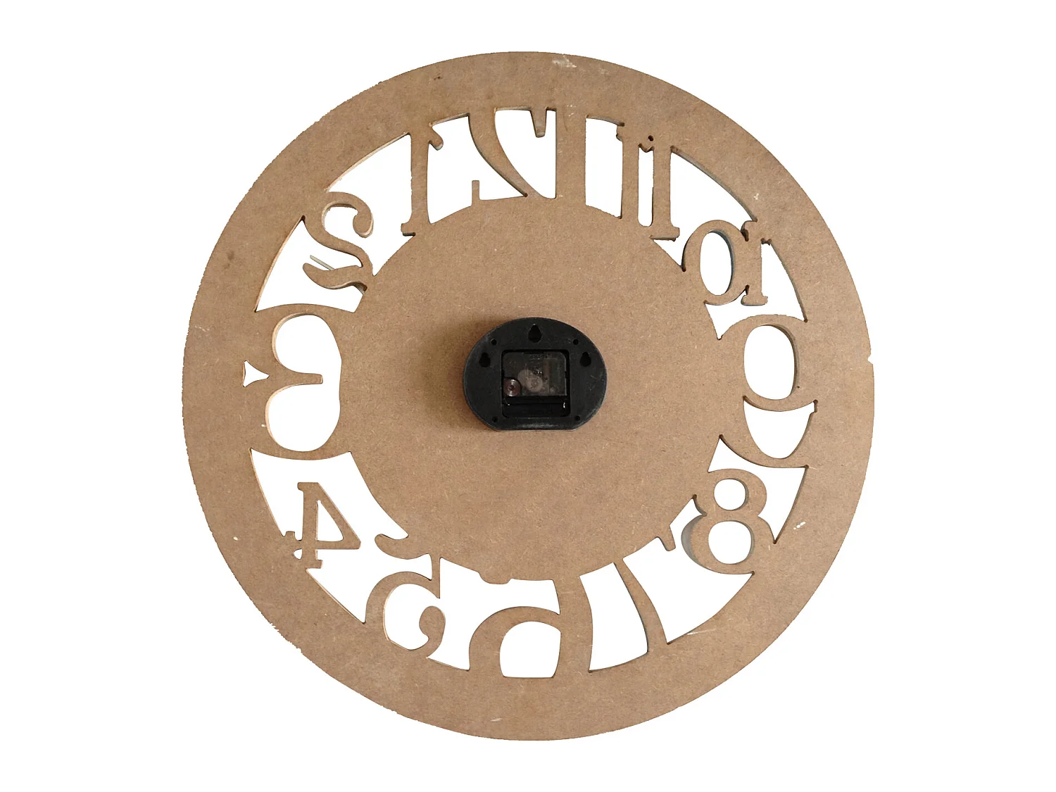 Relógio de parede redondo em madeira branca cinzenta moderna 55x55x4,5