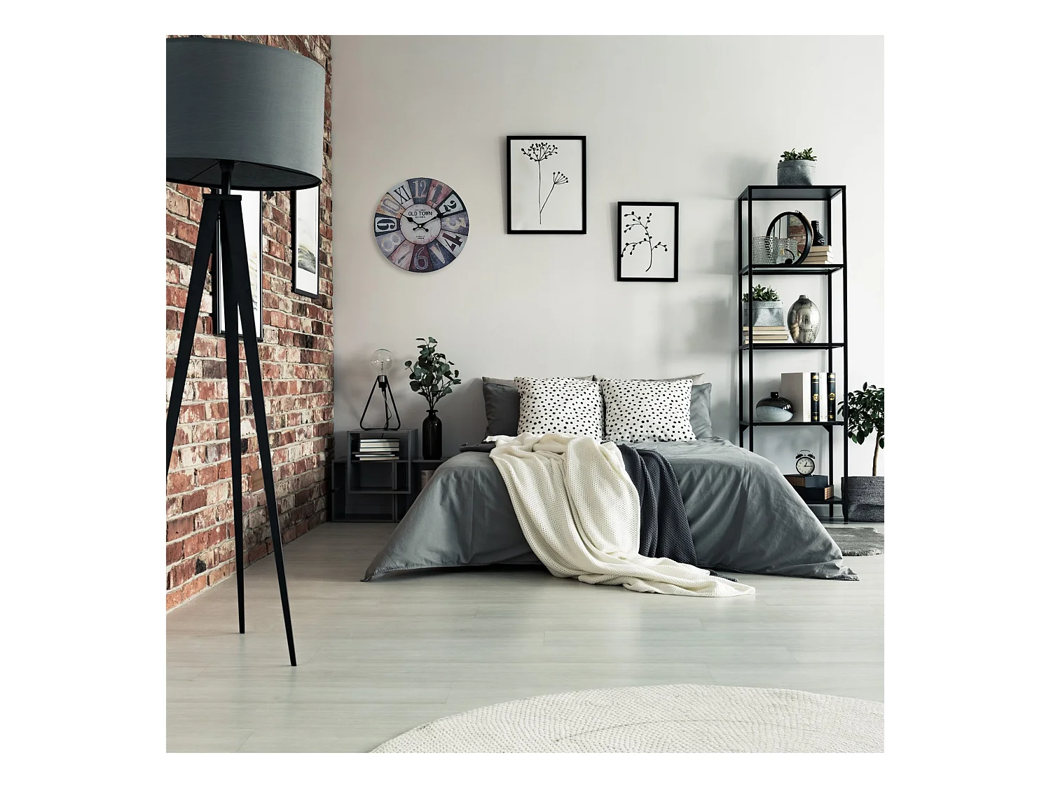 Orologio Decorativo Orologi Parete Mdf Bianco Marrone Grigio Stile Retro