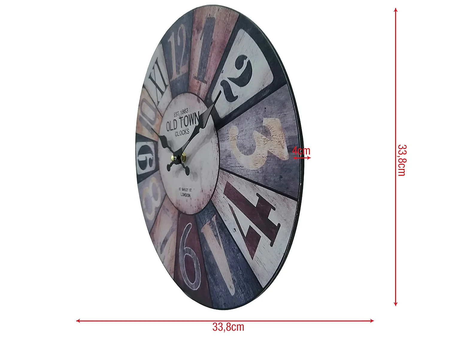 Orologio Decorativo Orologi Parete Mdf Bianco Marrone Grigio Stile Retro