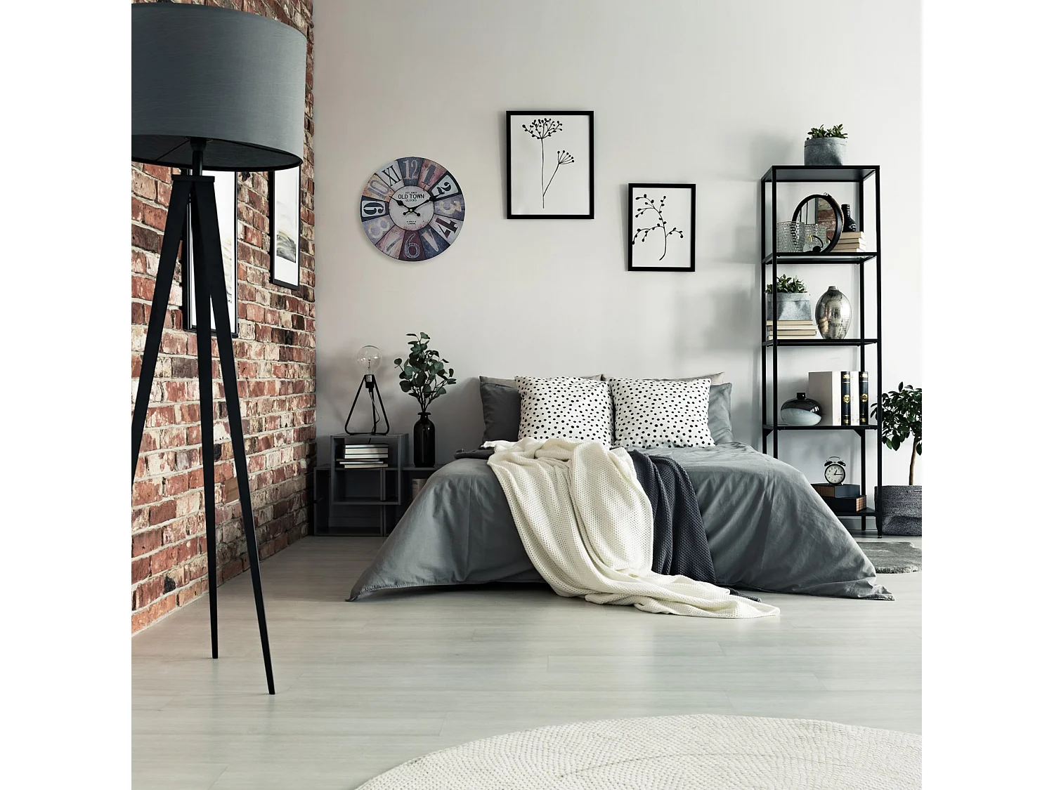 Orologio Decorativo Orologi Parete Mdf Bianco Marrone Grigio Stile Retro