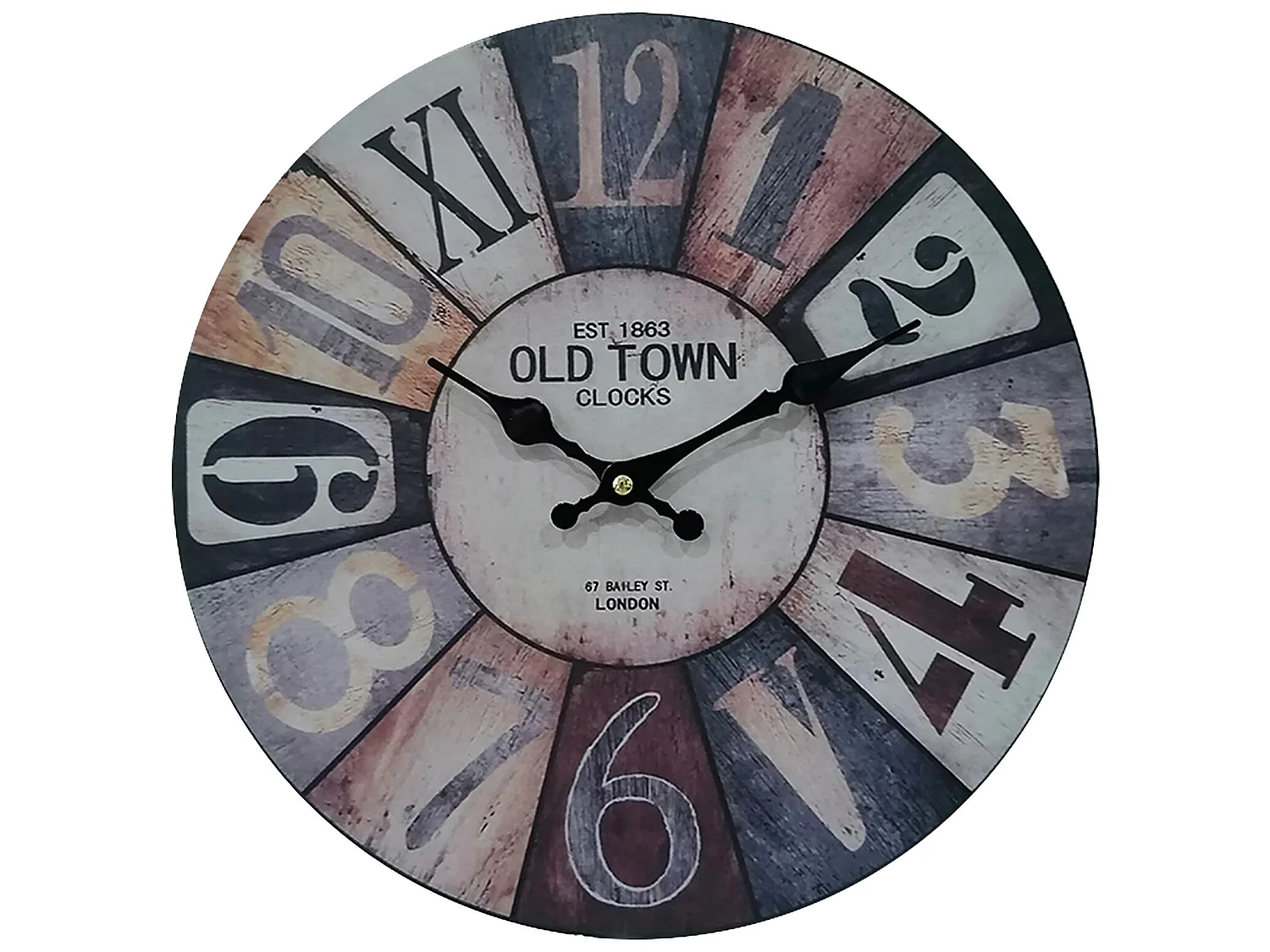 Orologio Decorativo Orologi Parete Mdf Bianco Marrone Grigio Stile Retro