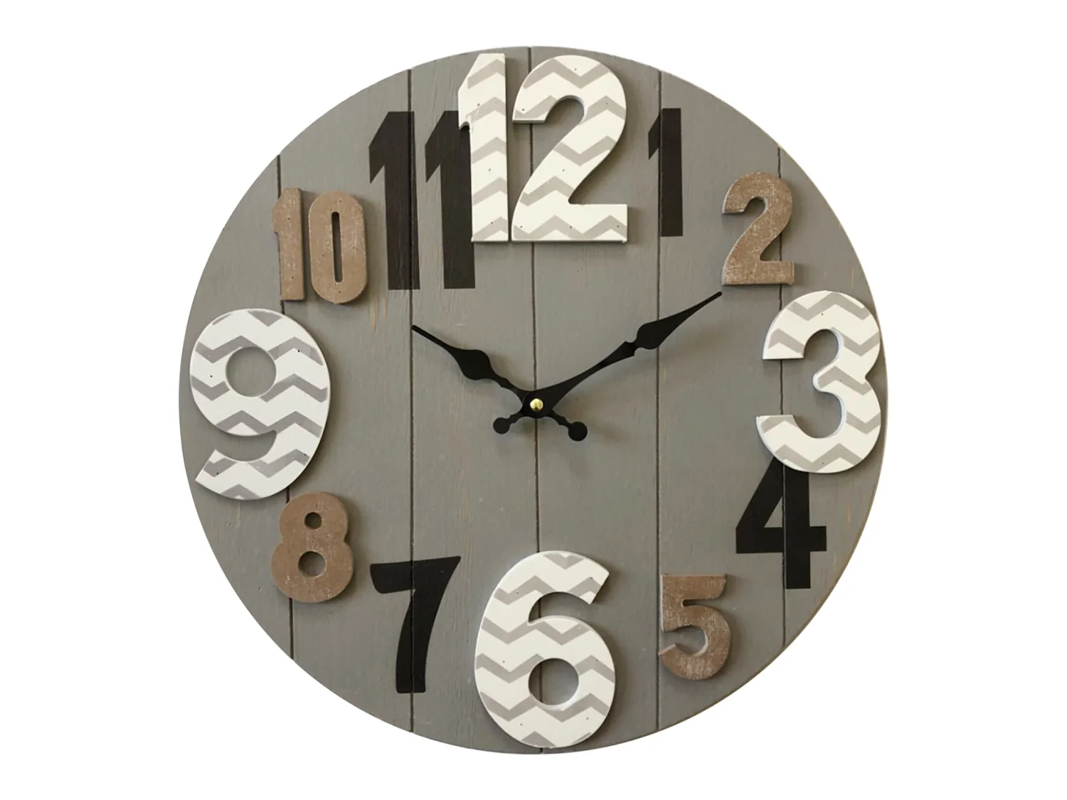 Reloj de pared Relojes Mdf Madera Moderno Gris 40x40x4,5