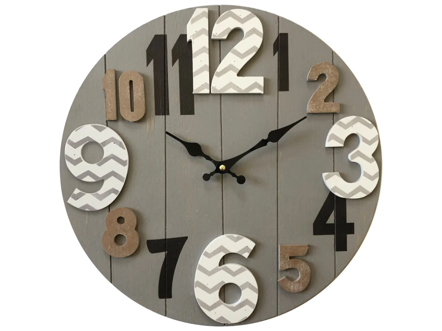 Horloge Murale Horloges Mdf Bois Moderne Gris 40x40x4,5
