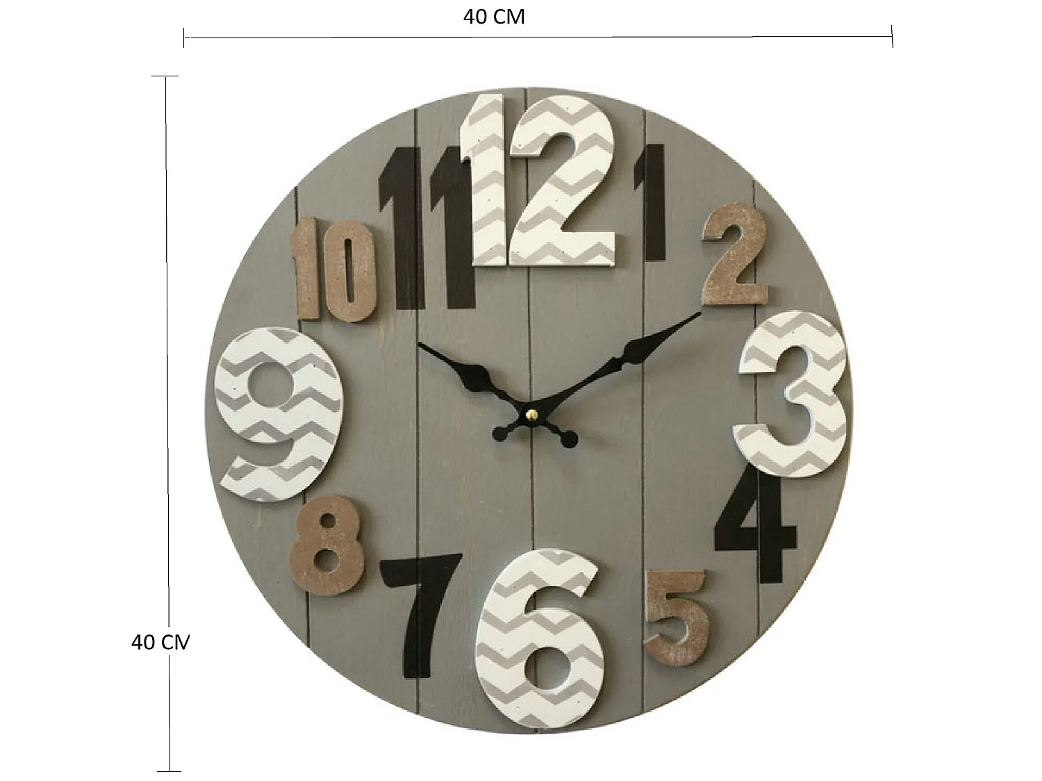 Horloge Murale Horloges Mdf Bois Moderne Gris 40x40x4,5