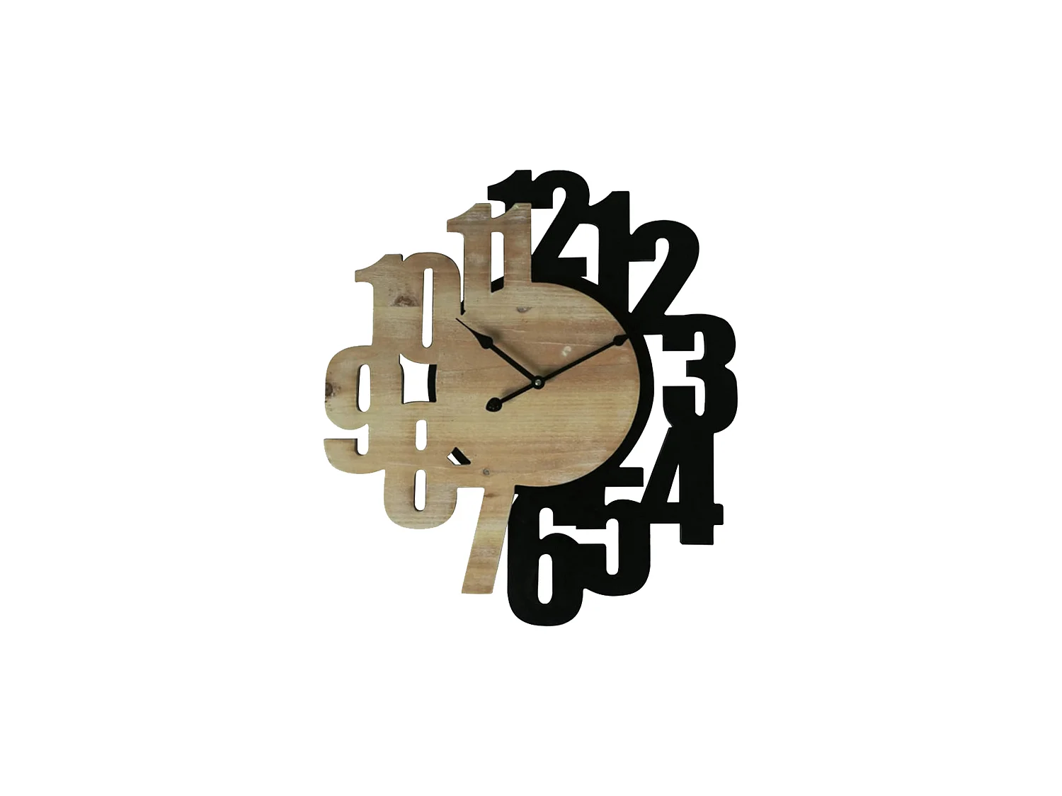 Orologio Intagliato Orologi A Muro Mdf Marrone Nero 56,5x4,5x50
