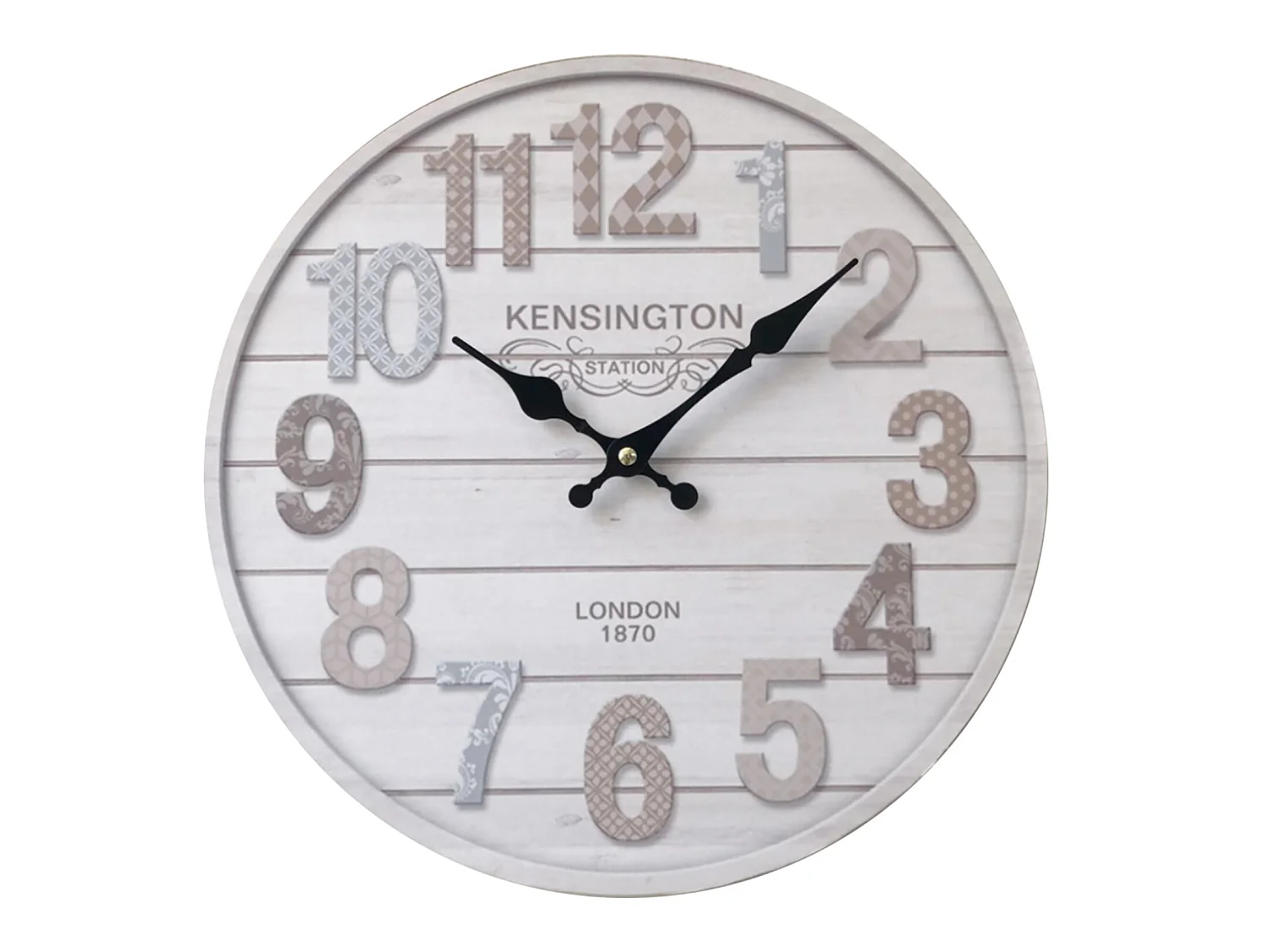 Orologio A Muro Da Arredo Mdf Bianco Sala Cucina 33,8x33,8x4