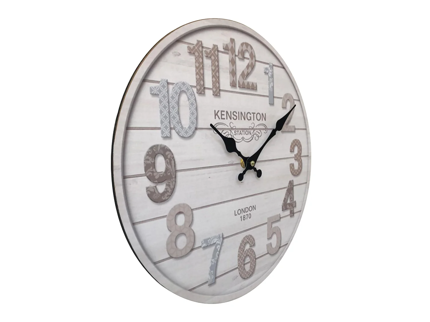 Orologio A Muro Da Arredo Mdf Bianco Sala Cucina 33,8x33,8x4