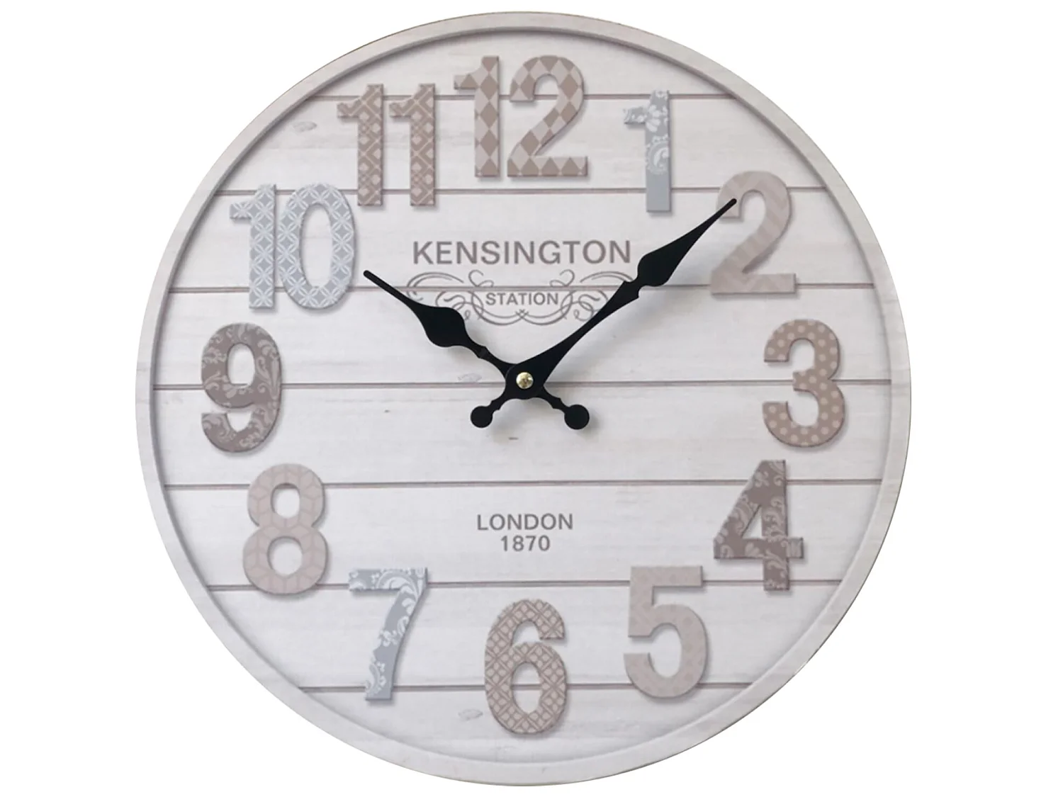 Horloge Murale Mdf Blanc Séjour Cuisine 33.8x33.8x4