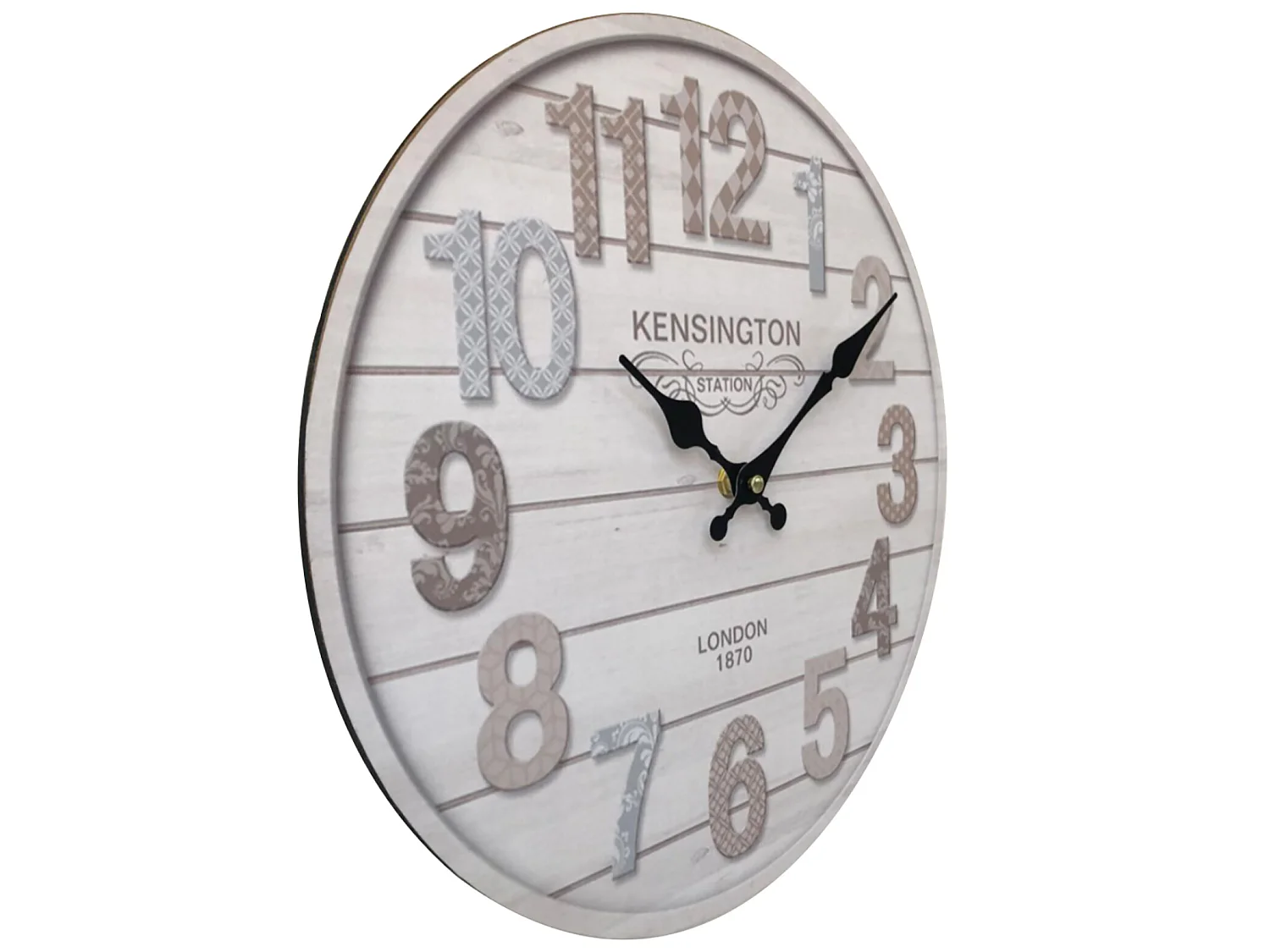 Horloge Murale Mdf Blanc Séjour Cuisine 33.8x33.8x4