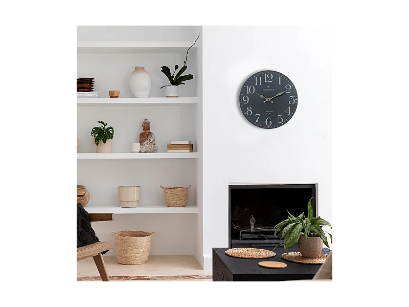 Horloge Suspendue Vintage Noir Jaune Mdf Style Classique Idée Cadeau