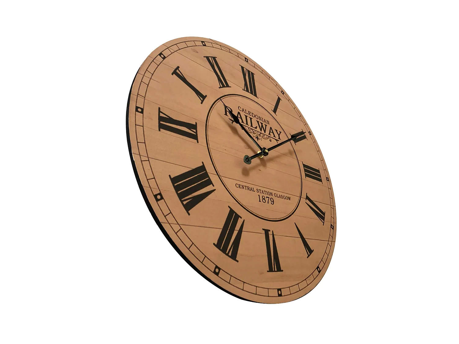 Horloge Murale Mdf Marron Noir Vintage Salon 50x50x4,5