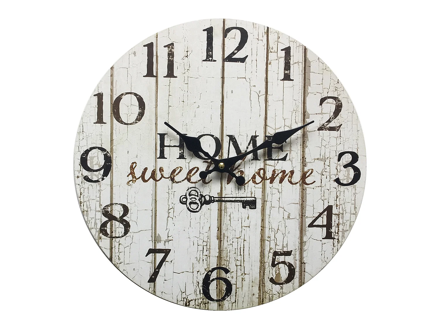 Orologio Da Parete Decorazione Legno Bianco Shabby 33,8x33,8x4