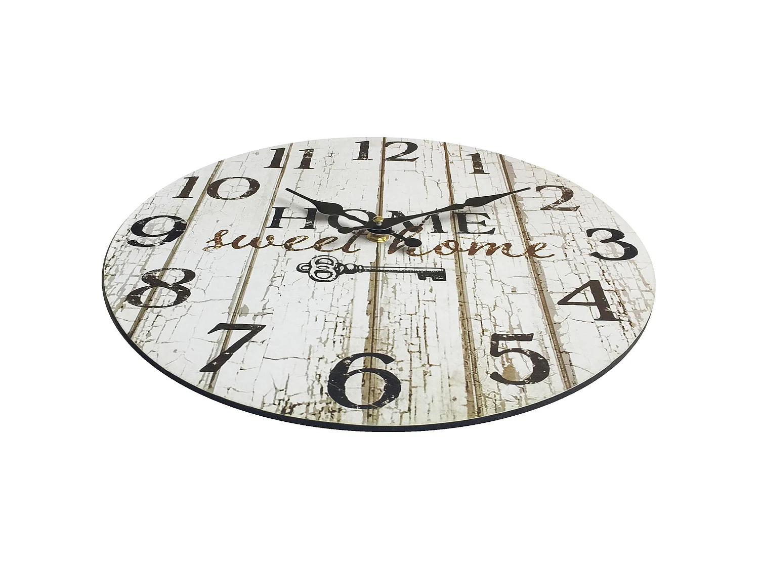 Orologio Da Parete Decorazione Legno Bianco Shabby 33,8x33,8x4