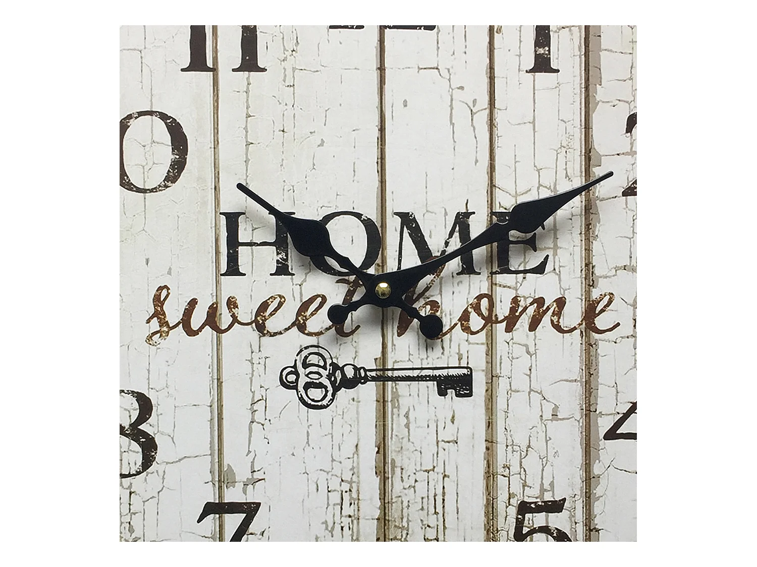 Orologio Da Parete Decorazione Legno Bianco Shabby 33,8x33,8x4