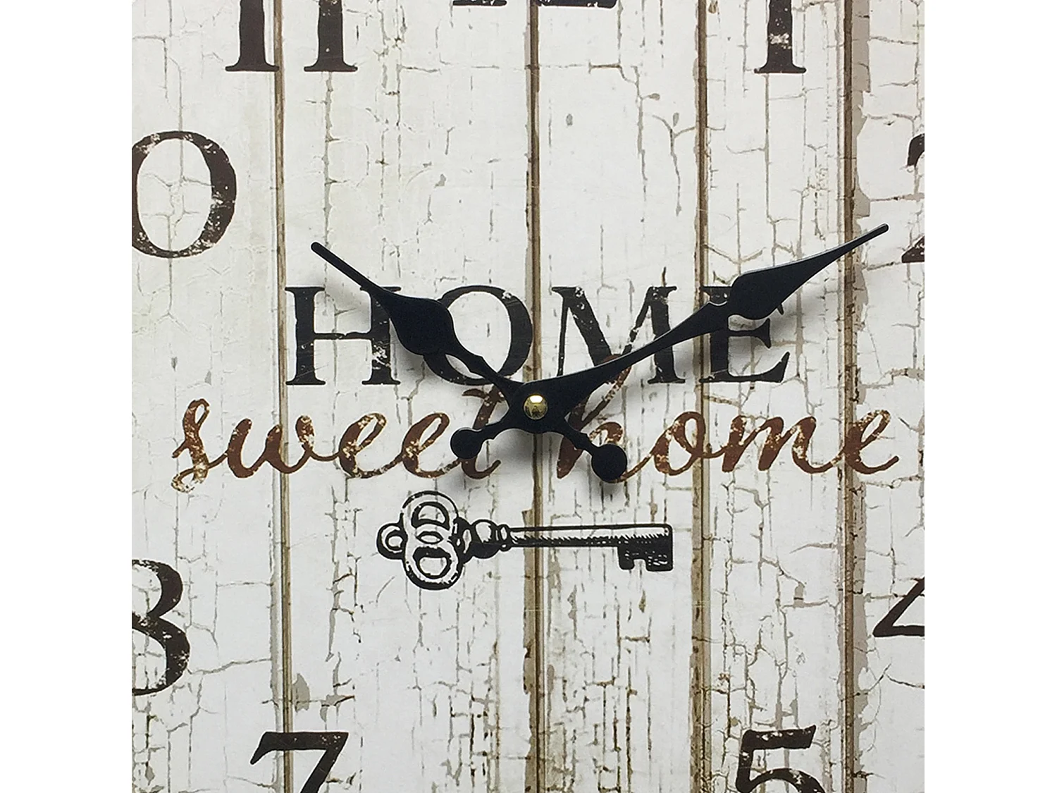 Pendules Horloge Murales Bois Blanc Shabby Décor 33,8x33,8x4