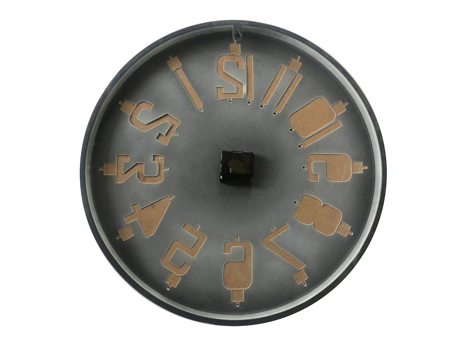 Orologio Arredo Rotondo Beige Legno Industrial 50x50x4,5