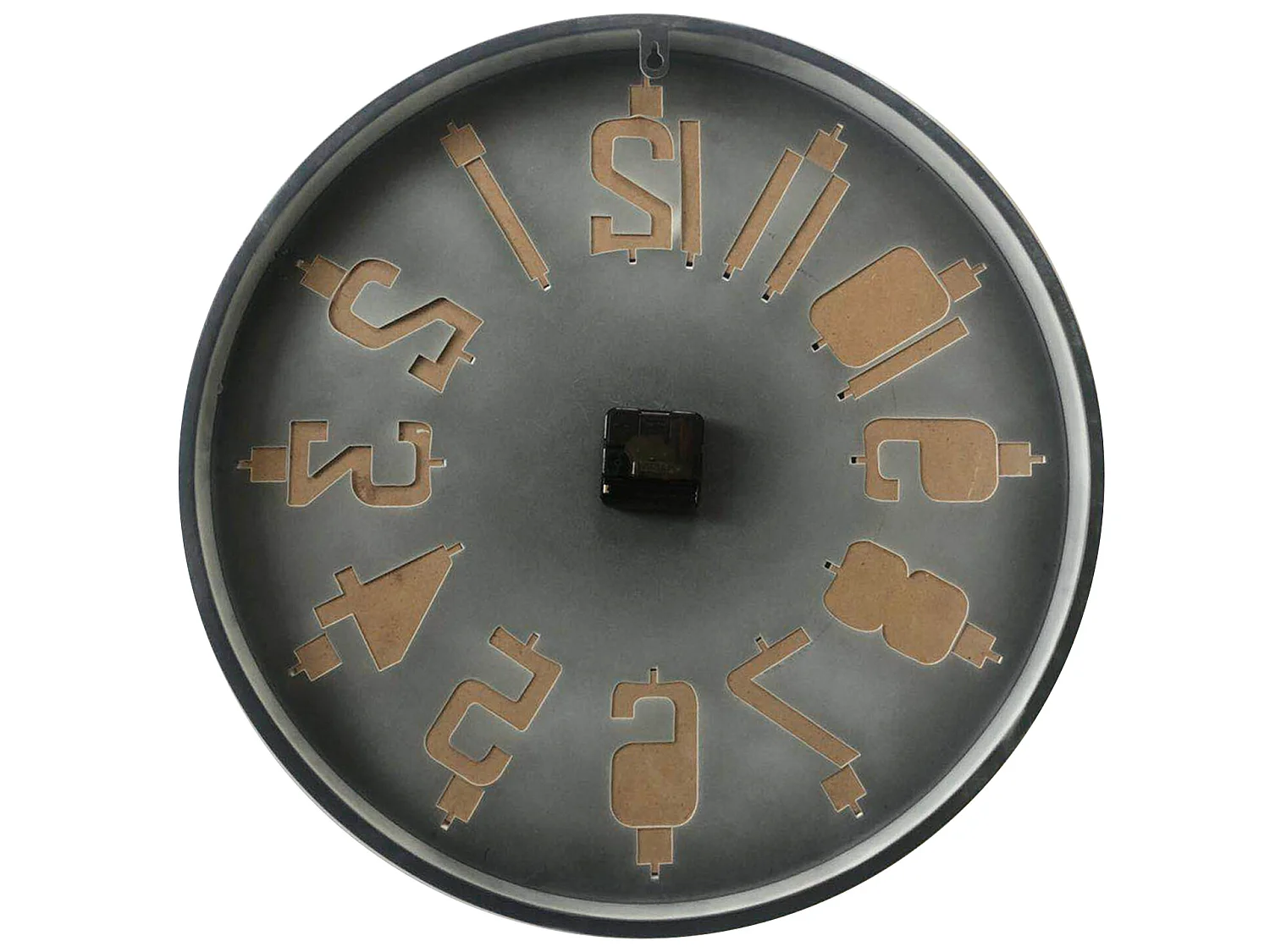 Horloge De Décor Chambre Ronde Bois Metal Beige Marron 50x50x4,5