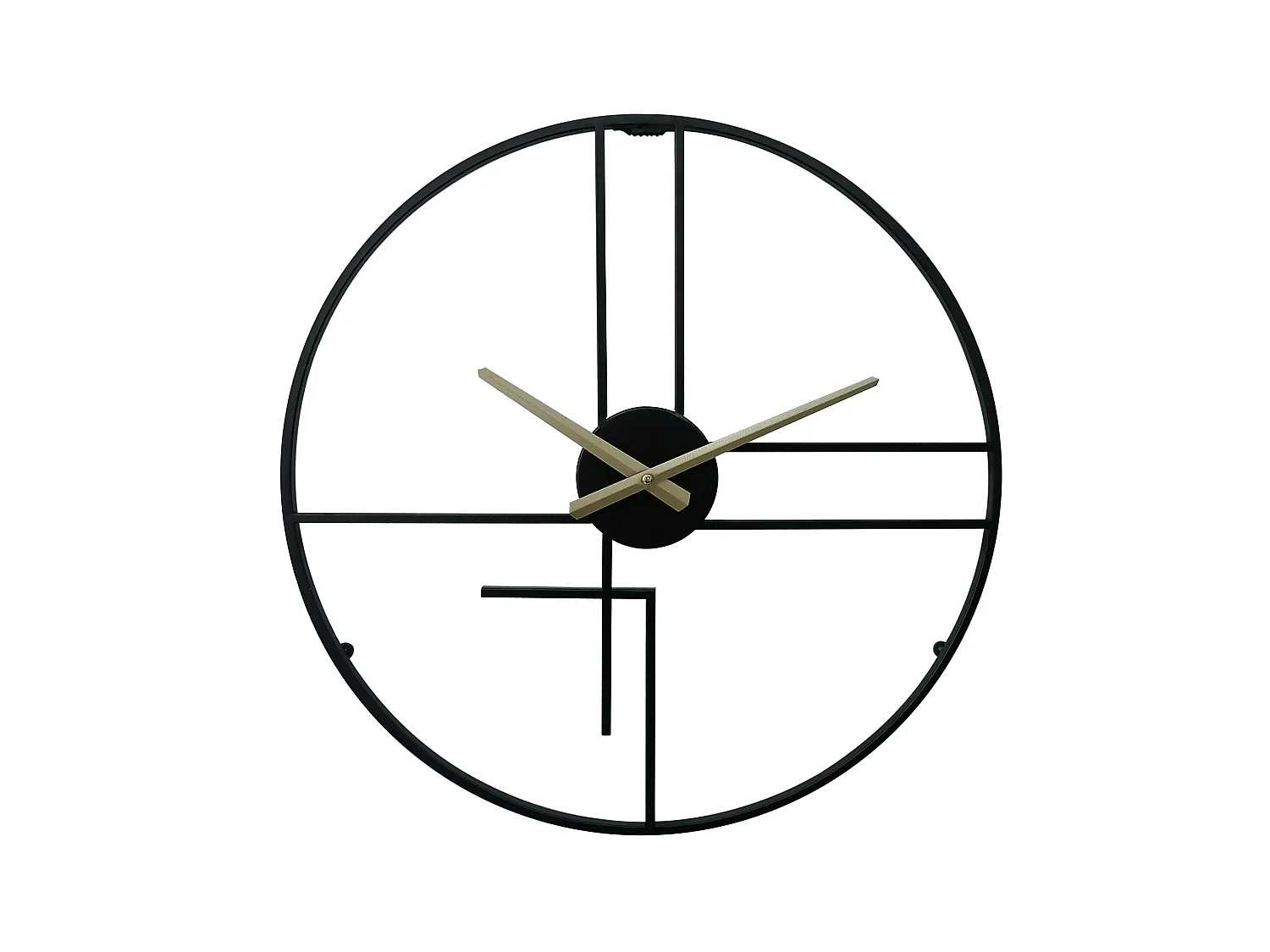 Horloge Murale Moderne Noir Jaune Métal Minimal pour Maison Bureau