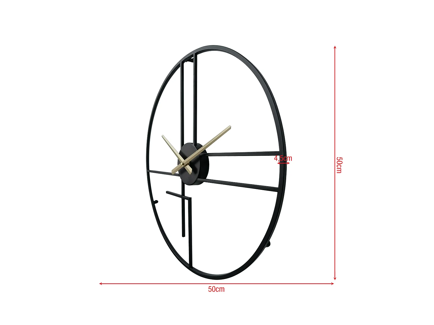 Horloge Murale Moderne Noir Jaune Métal Minimal pour Maison Bureau