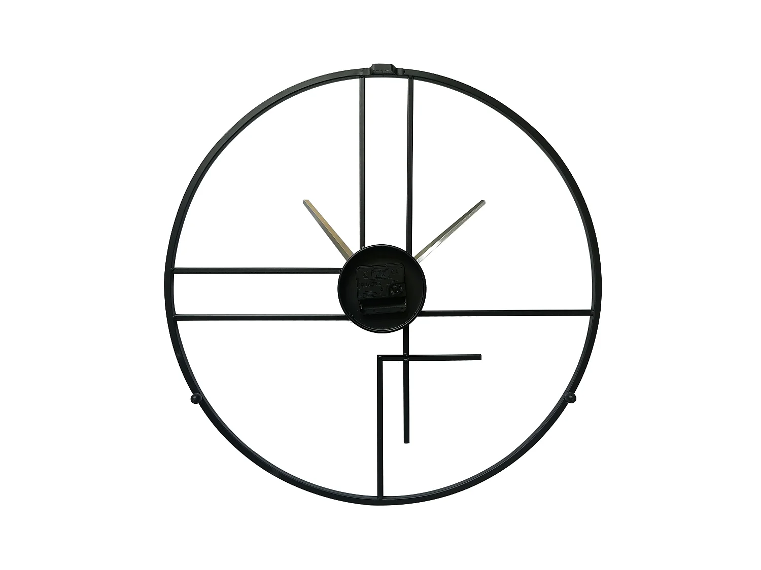 Horloge Murale Moderne Noir Jaune Métal Minimal pour Maison Bureau