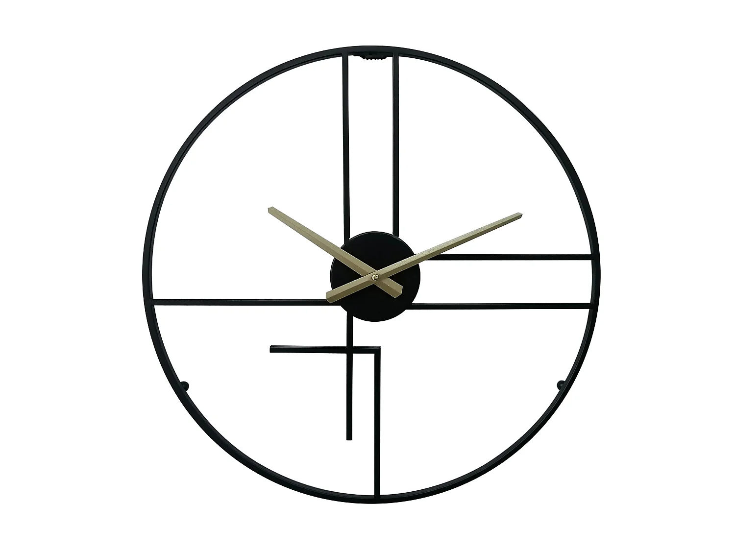 Horloge Murale Moderne Noir Jaune Métal Minimal pour Maison Bureau
