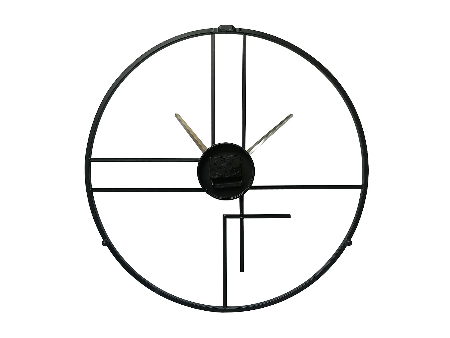 Horloge Murale Moderne Noir Jaune Métal Minimal pour Maison Bureau