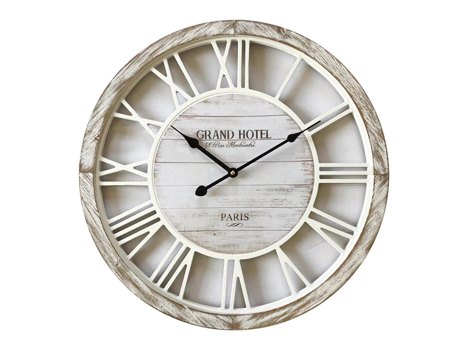 Relógio de Parede de Madeira Branca 50x50x4,5