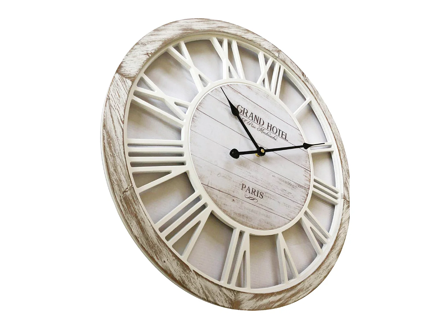 Relógio de Parede de Madeira Branca 50x50x4,5