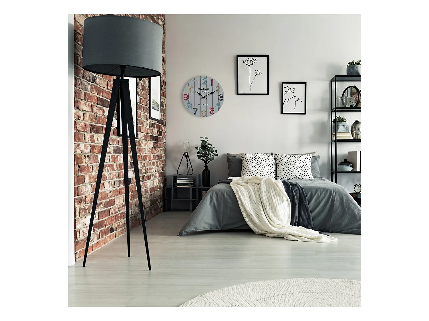 Relógio de Parede Decorativos Números Coloridos Brancos Relógio Analógico Mdf