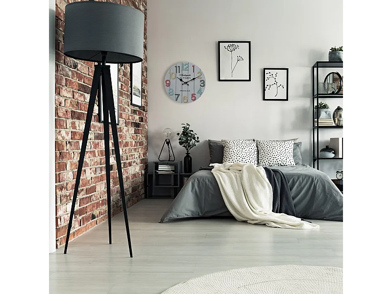 Relógio de Parede Decorativos Números Coloridos Brancos Relógio Analógico Mdf