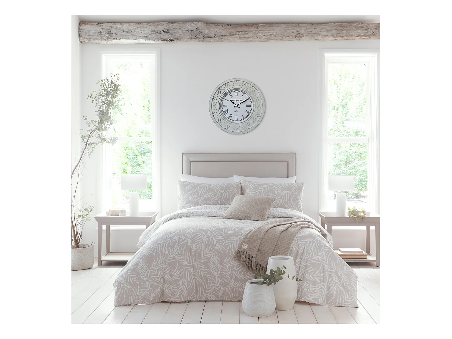 Orologio a Muro Grande Orologi Shabby Mdf Bianco per Cucina Salotto