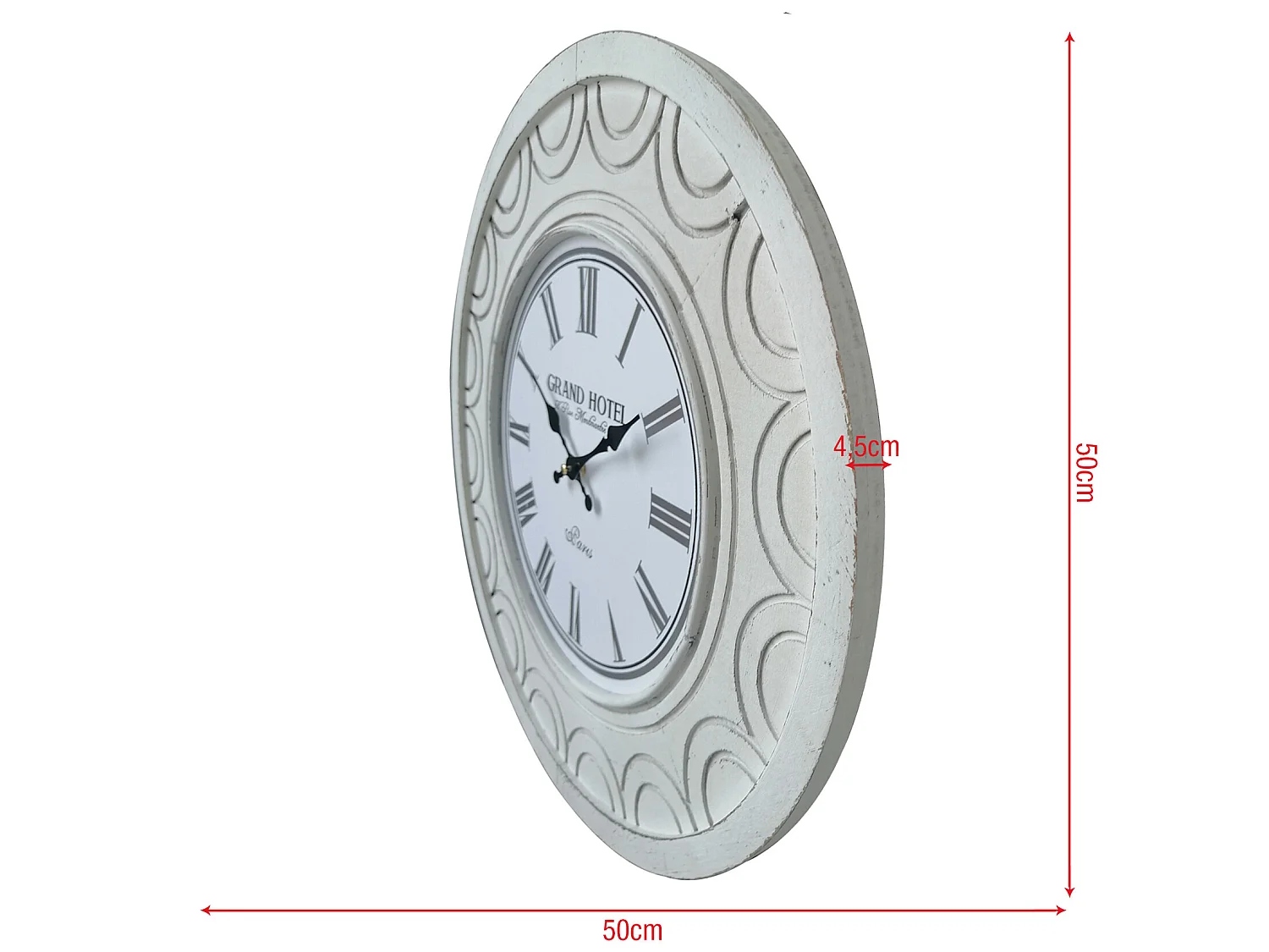 Grande Horloge Murale Horloges Shabby Mdf Blanc pour Cuisine Salon