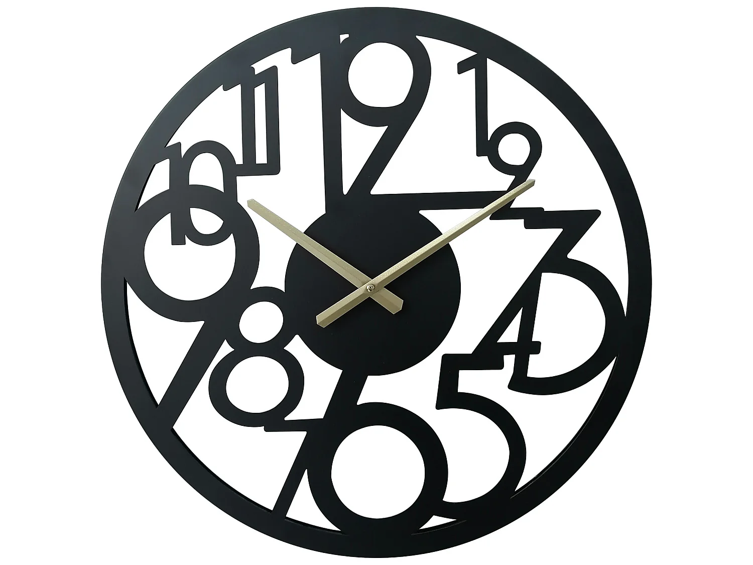 Horloge Suspendue Horloges Modernes en Métal Noir Grands Chiffres