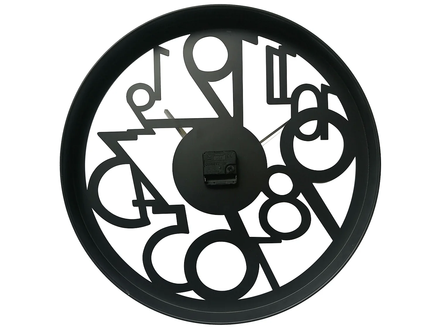 Horloge Suspendue Horloges Modernes en Métal Noir Grands Chiffres