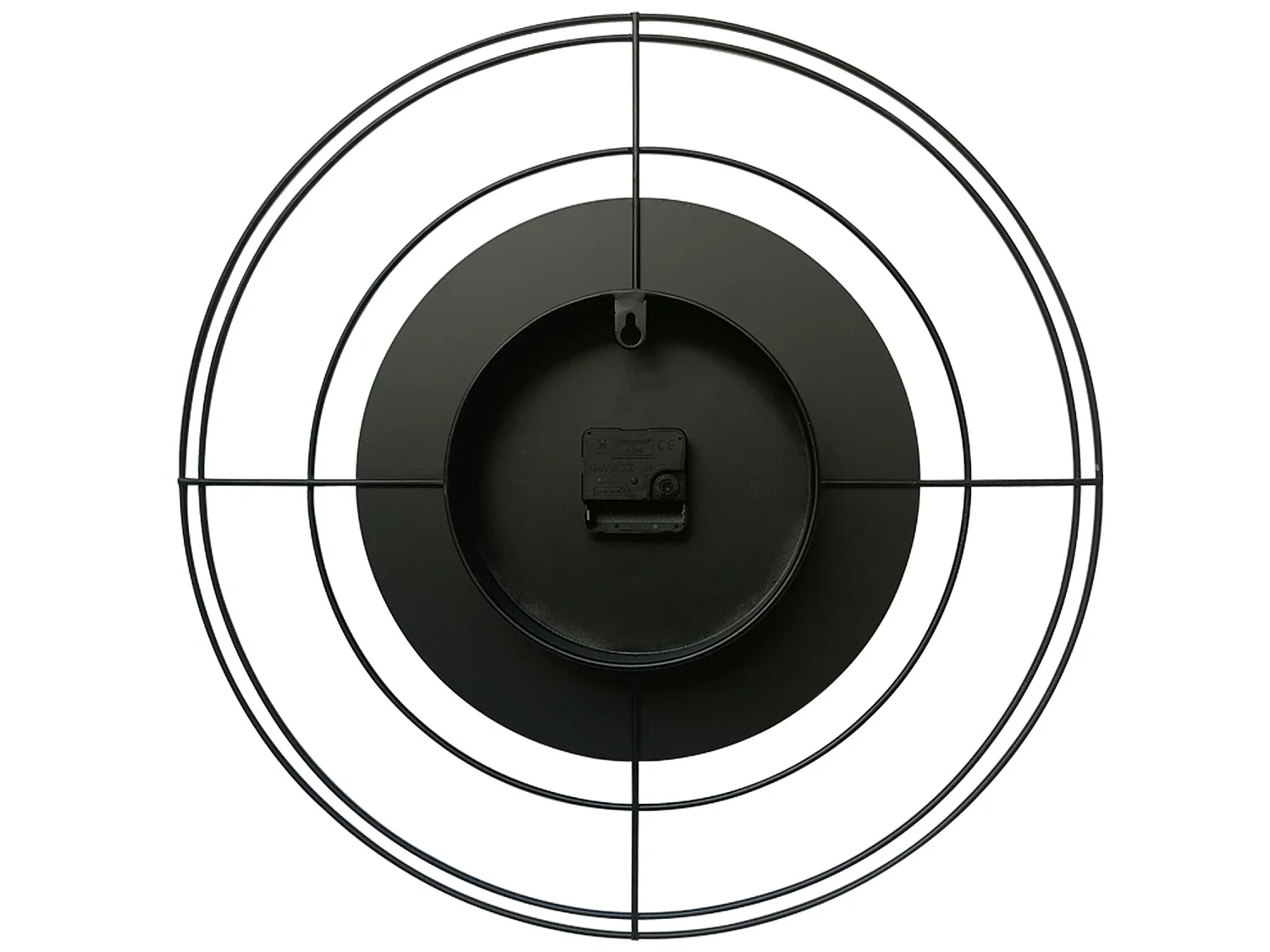 Grande Horloge Murale Analogique en Métal Noir 50 cm