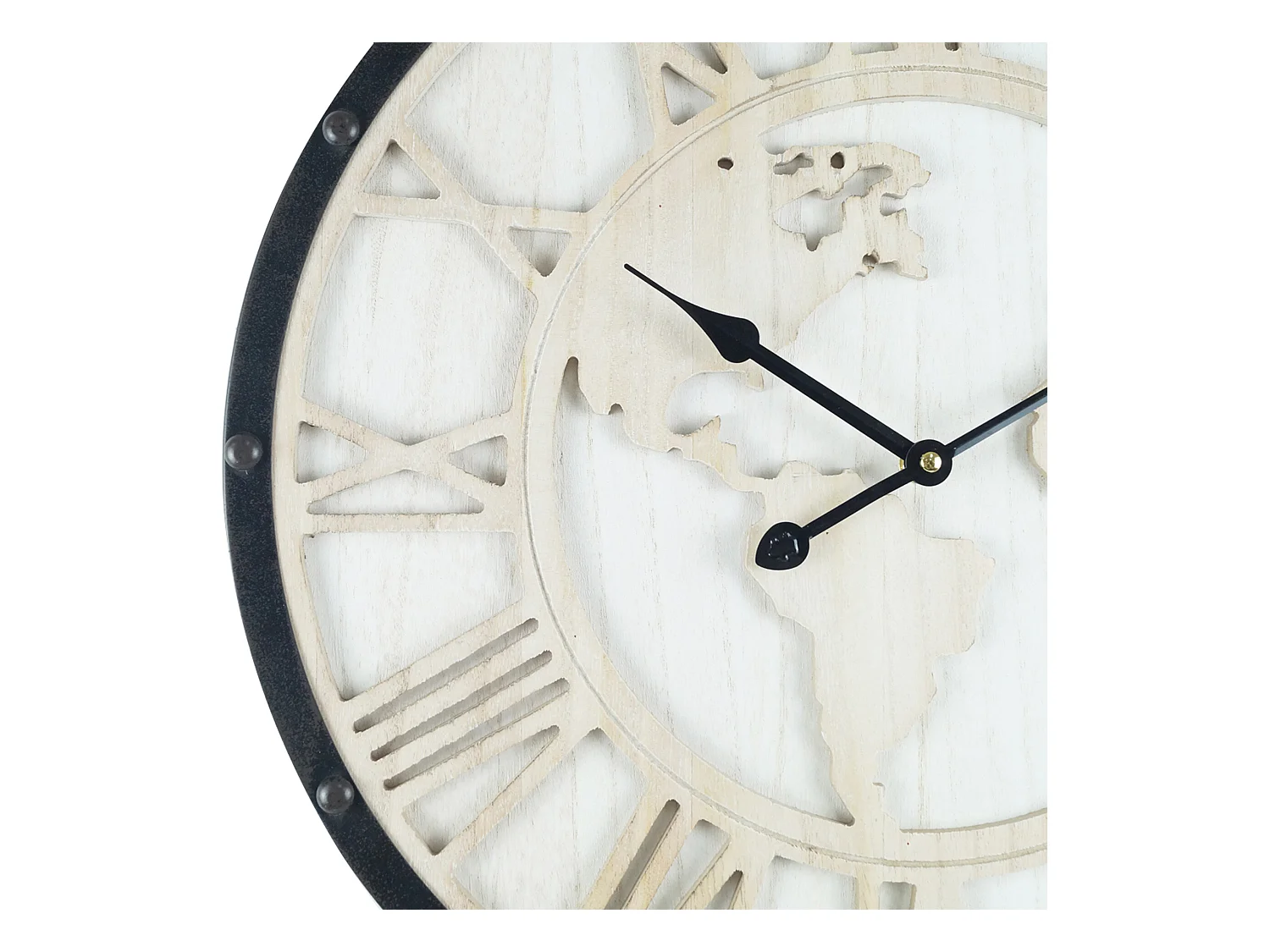 Orologio A Muro Orologio Vintage Nero Bianco Shabby Tondo 50x50x5