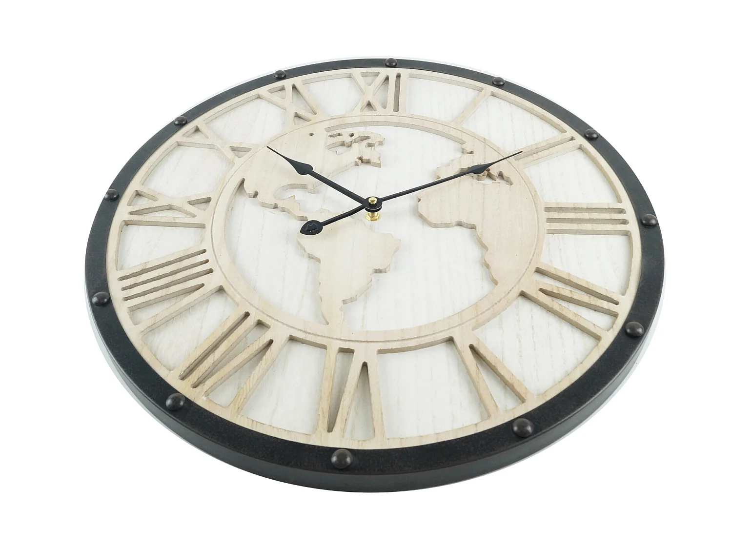 Orologio A Muro Orologio Vintage Nero Bianco Shabby Tondo 50x50x5