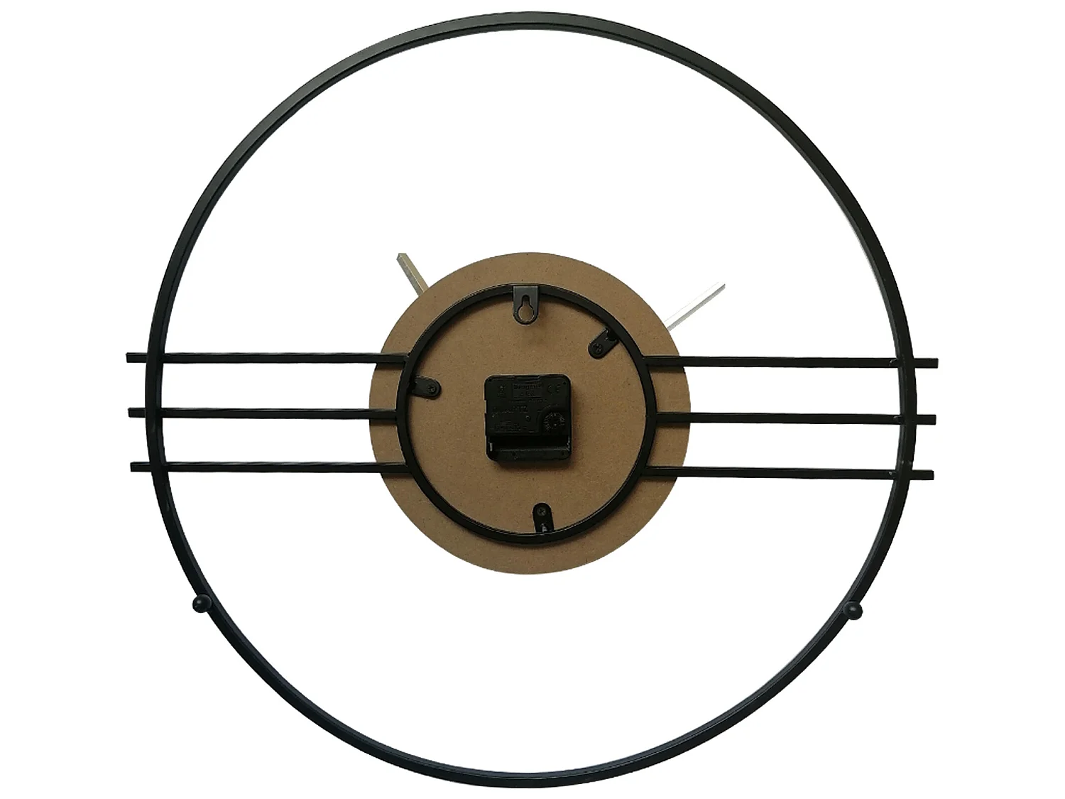 Horloge Murale Design Moderne Mdf Métal Noir Brun 50 cm