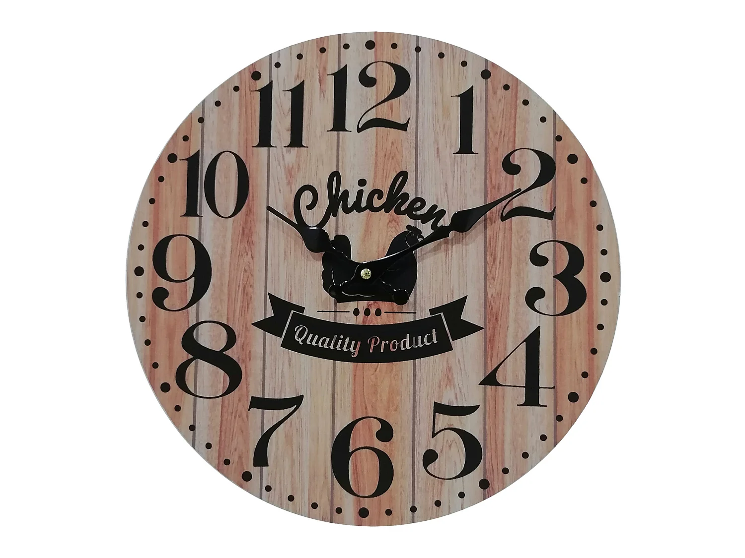 Horloge Murale de Cuisine Style Vintage Mdf Brun Noir Idée Cadeau